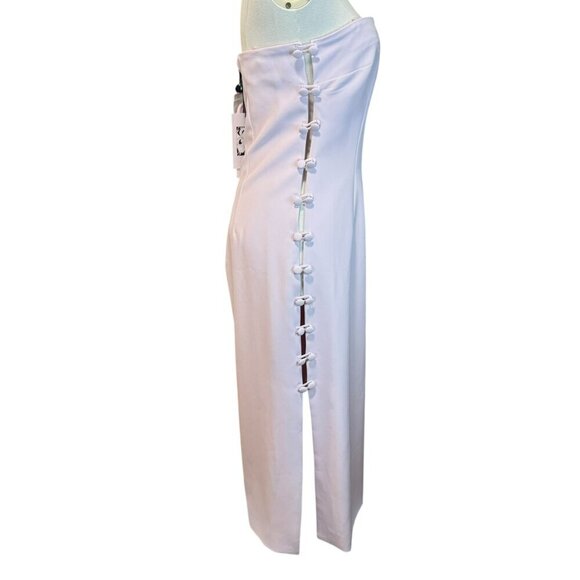 Gianni Bini Caelynn Bell Side Button Cut Out Bodycon Strapless Midi dres… - Picture 2 of 7